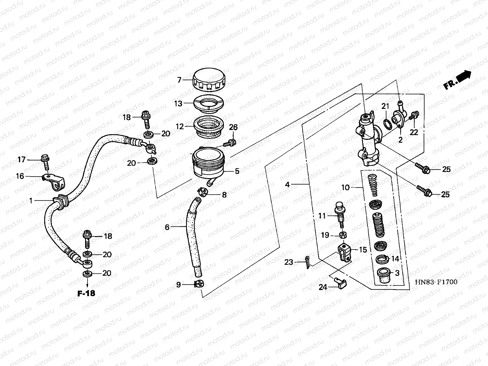 F-17 RR. BRAKE MASTER CYLINDER