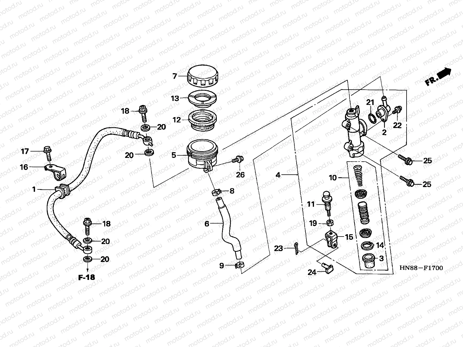 F-17 RR. BRAKE MASTER CYLINDER