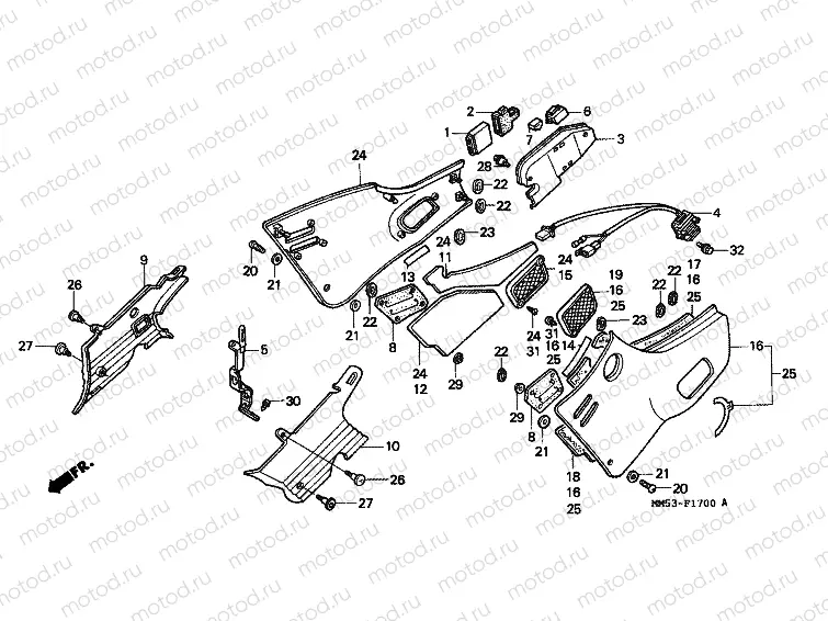F-17 SIDE COVER (CBR1000FH / FJ / FM)
