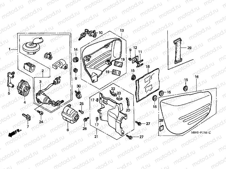 F-17 SIDE COVER / KEY KIT