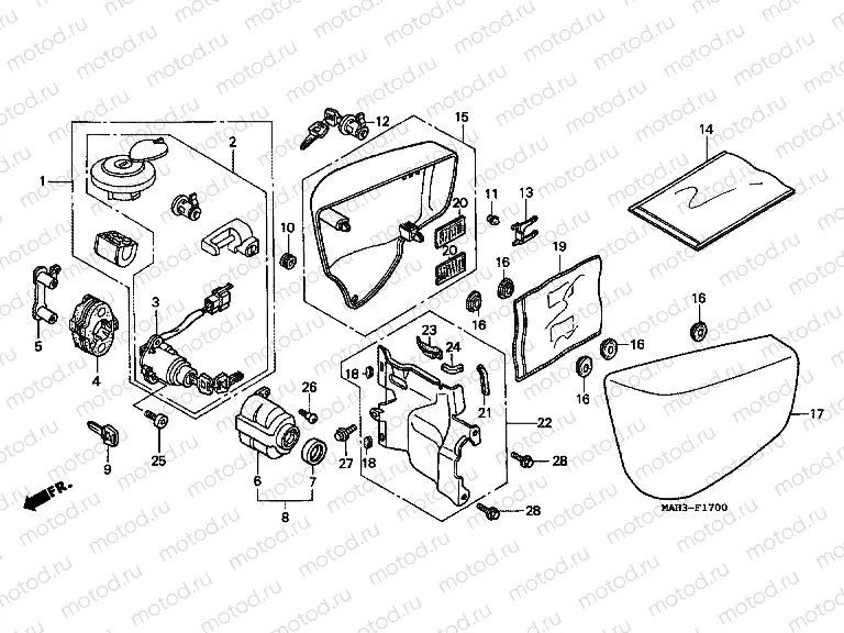 F-17 SIDE COVER / KEY KIT