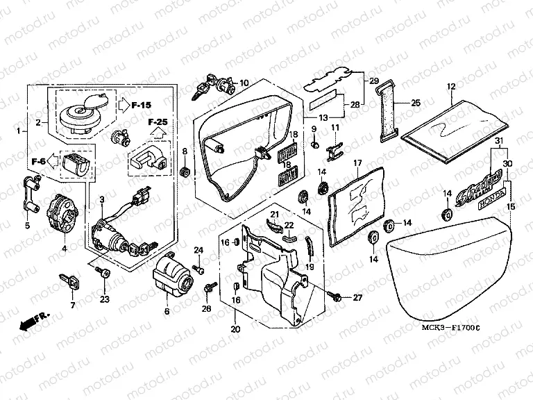 F-17 SIDE COVER / KEY KIT