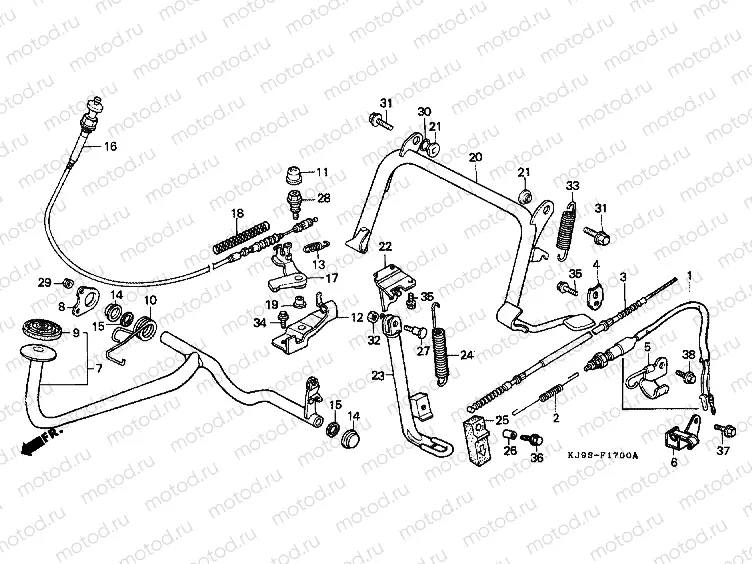 F-17 SUPPORT / BRAKE PEDAL (CH125E / G)