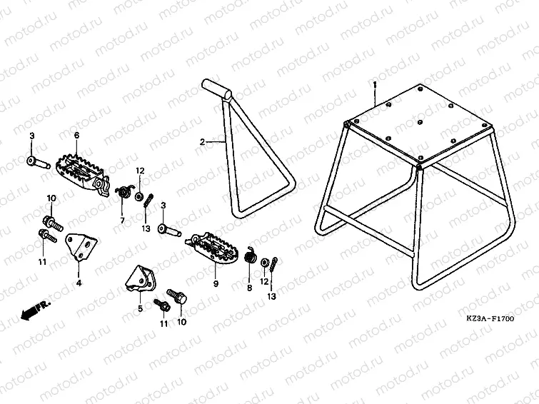 F-17 SUPPORT / FOOTREST