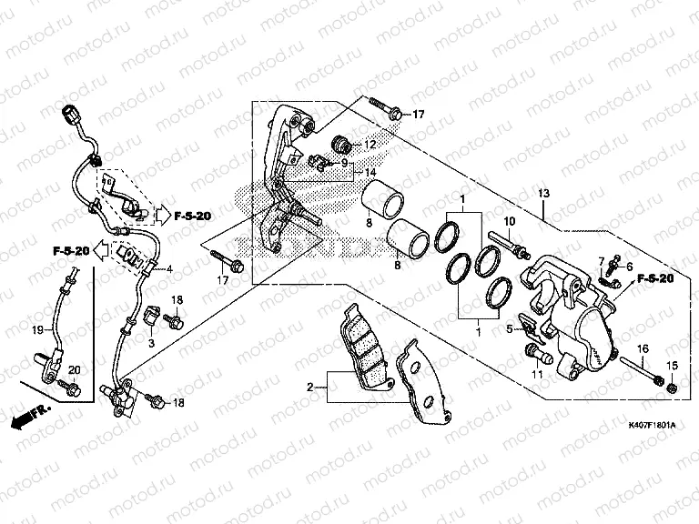 F-18-1 FRONT BRAKE CALIPER (ABS)
