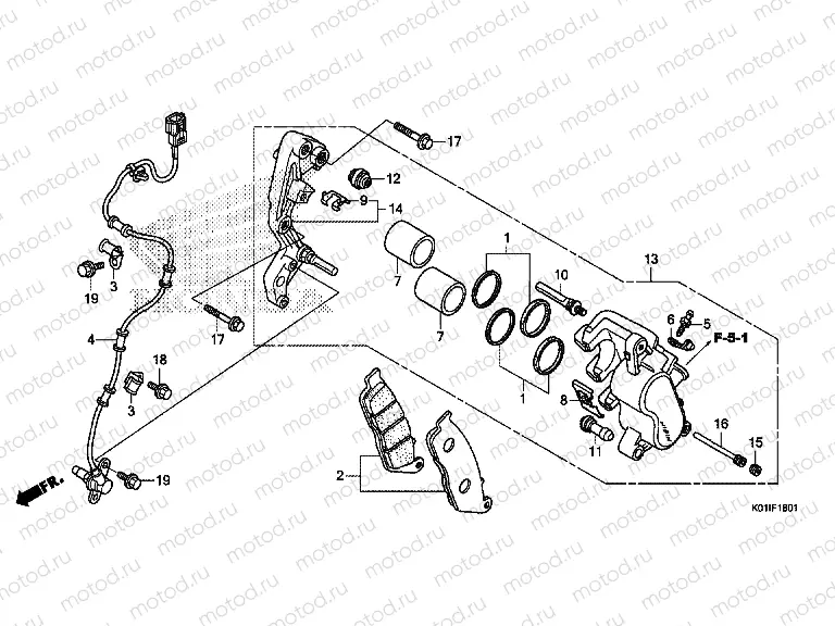 F-18-1 FRONT BRAKE CALIPER (ABS)