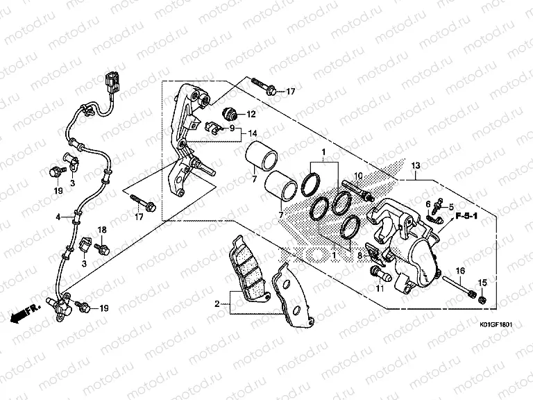 F-18-1 FRONT BRAKE CALIPER (ABS)