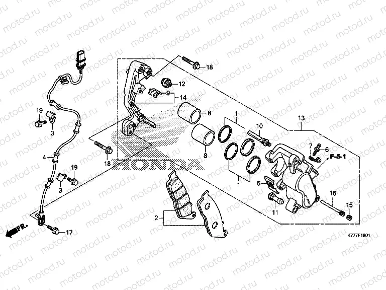 F-18-1 FRONT BRAKE CALIPER (SH125AD/SH150AD)