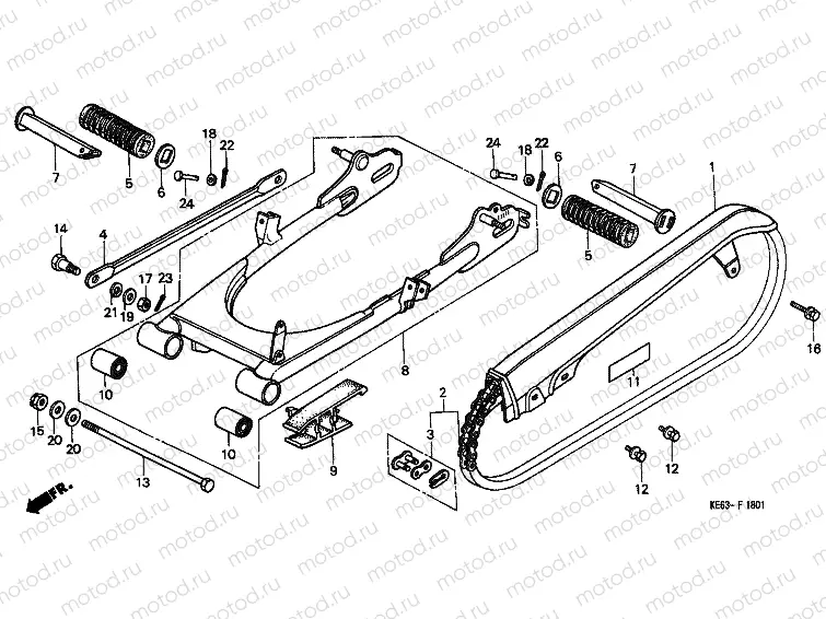 F-18-1 REAR FORK / CHAIN ​​CABINET (2)