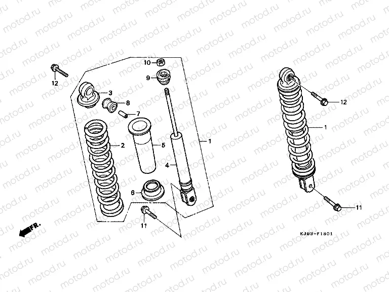 F-18-1 REAR SHOCK ABSORBER (CH125G / J / L / M / N / P / R)