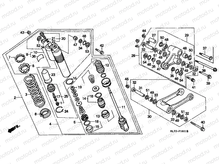 F-18-1 REAR SHOCK ABSORBER (CR500RM / RN / RP)