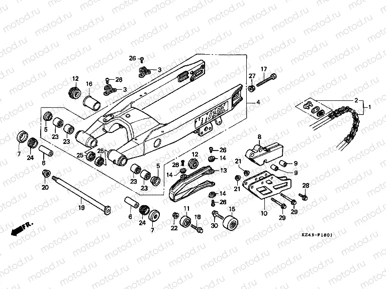 F-18-1 SWING ARM (CR125RM / RN)