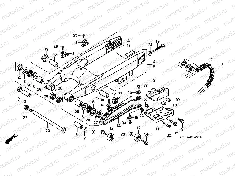 F-18-1 SWING ARM / DRIVE CHAIN