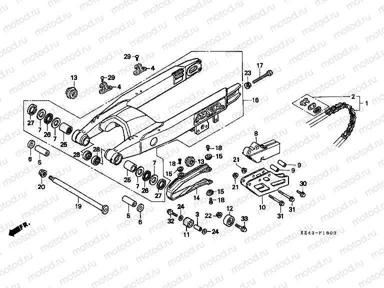 F-18-3 SWING ARM (CR125RV)