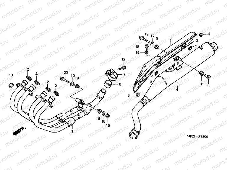 F-18 EXHAUST DRUM (CB600F2 / F22)