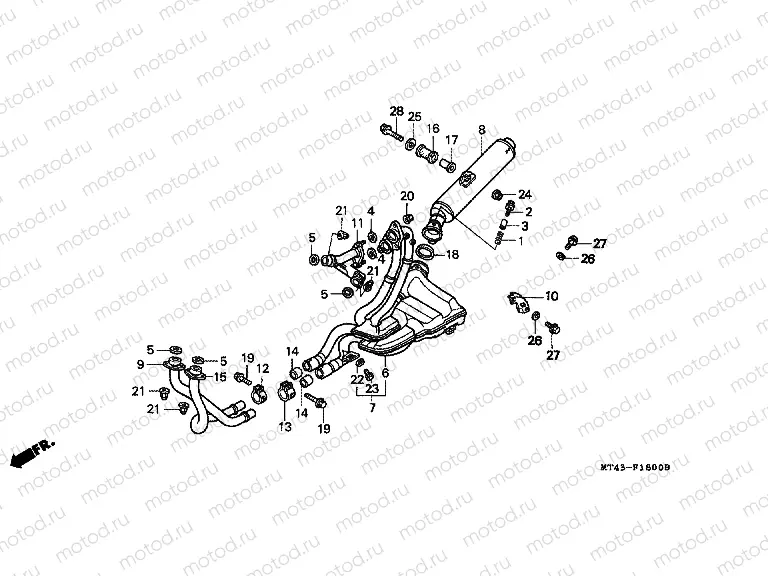 F-18 EXHAUST DRUM (VFR750FL / FM / FN / FP)