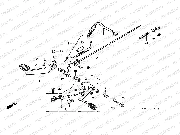 F-18 PEDAL (CB750)