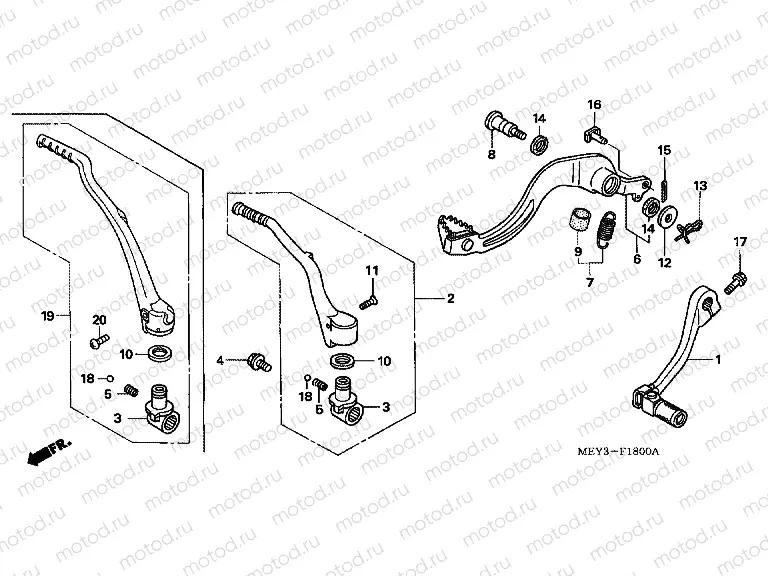 F-18 PEDAL / PUSHING ARM LEVER