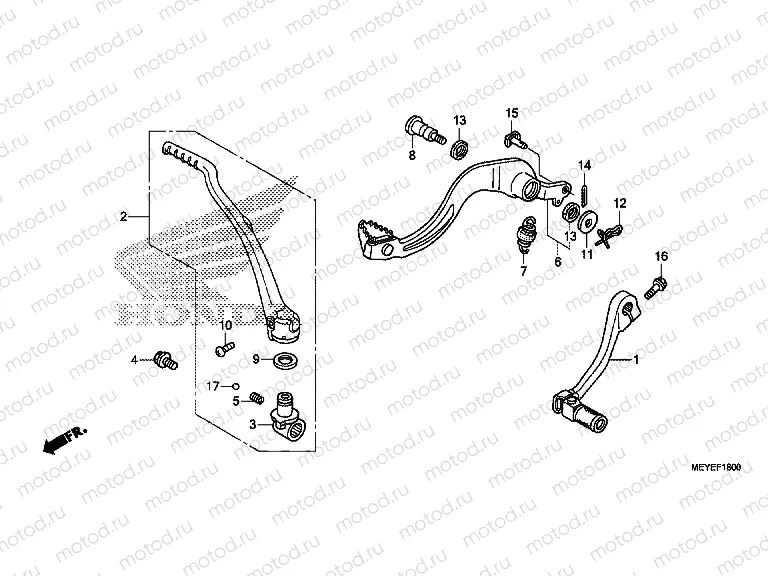 F-18 PEDAL / PUSHING ARM LEVER