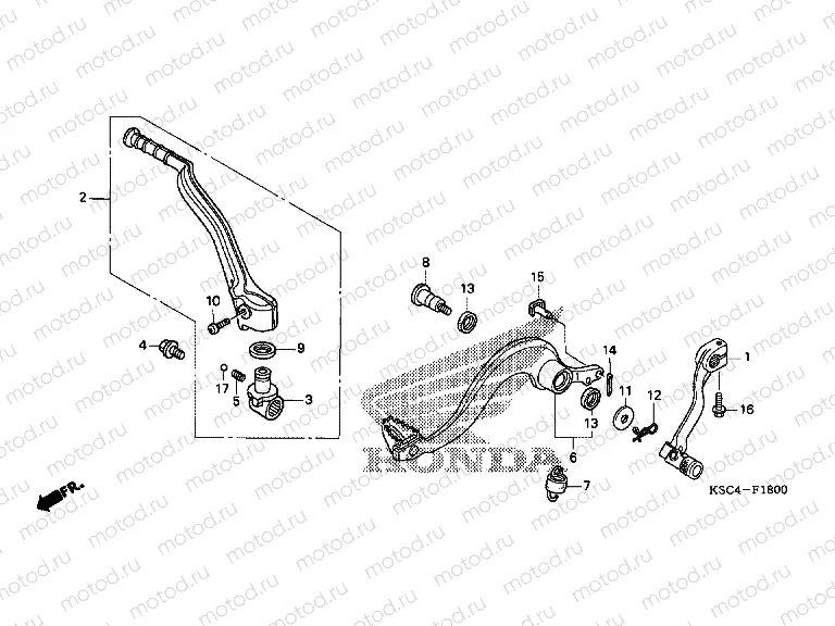 F-18 PEDAL / PUSHING ARM LEVER
