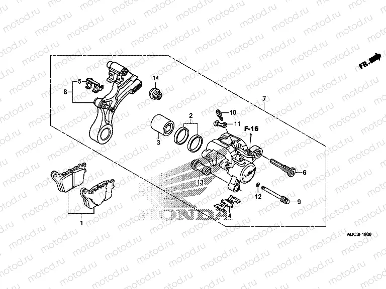 F-18 REAR BRAKE CALIPER (CBR600RR)