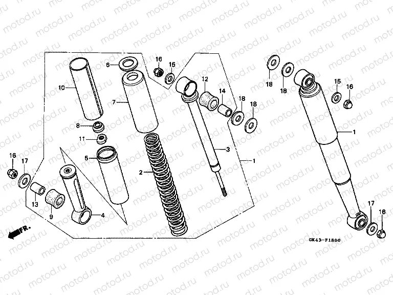 F-18 REAR SHOCK ABSORBER (C50DF / LAG / G / DG / SN)