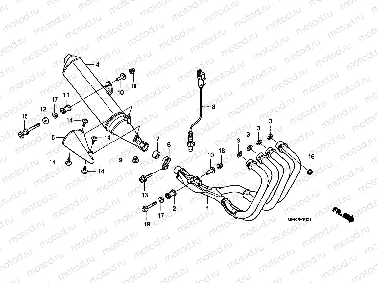 F-19-1 EXHAUST DRUM (CBF600S8 / SA8 / N8 / NA8)