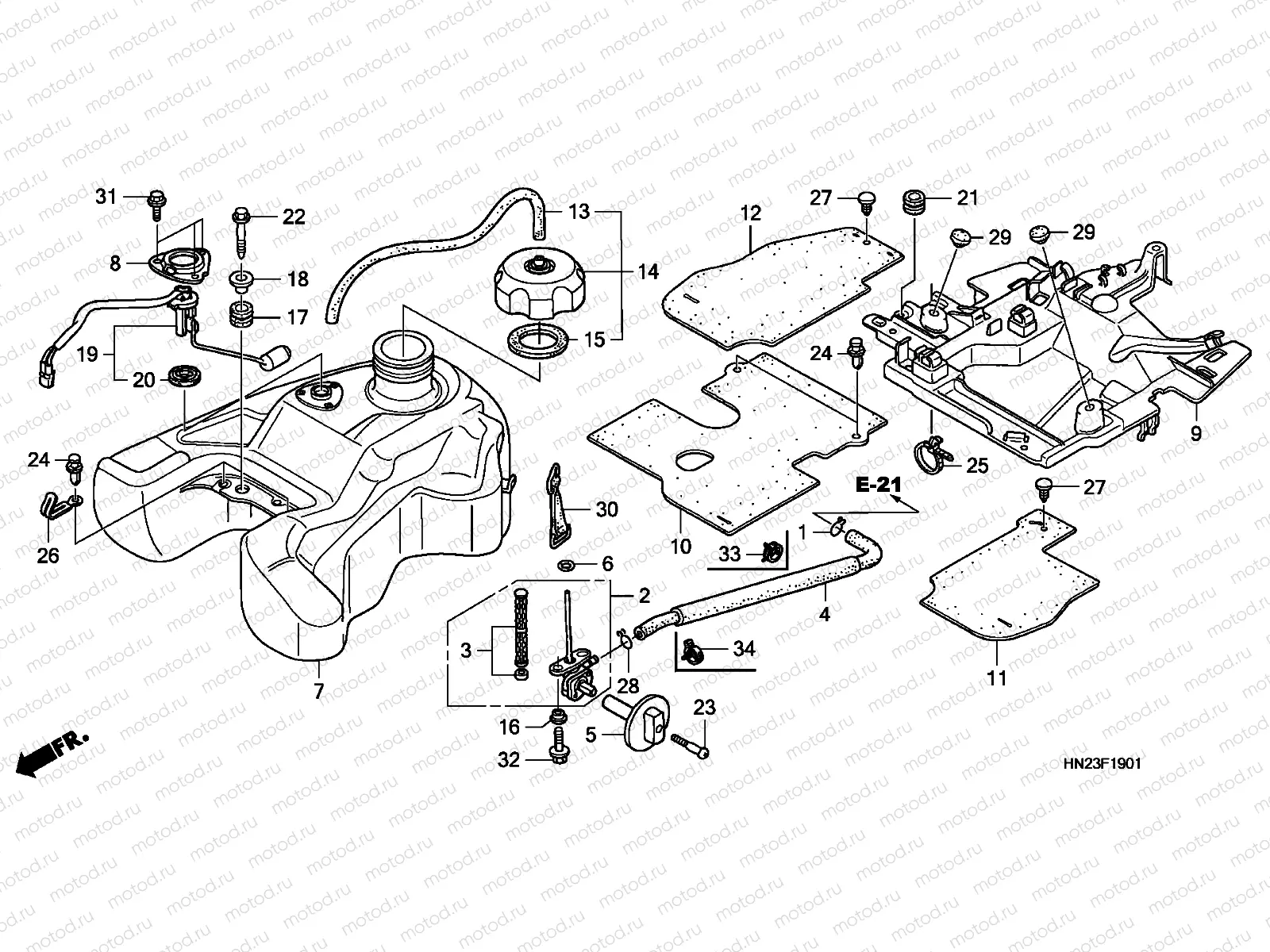 F-19-1 FUEL TANK (TRX500FA5/6/7/8)