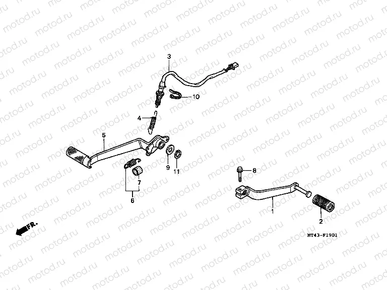 F-19-1 PEDAL (VFR750FR / FS / FT / FV)