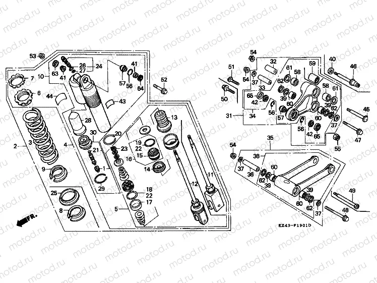 F-19-1 REAR SHOCK ABSORBER (CR125RM / RN / RP / RR)
