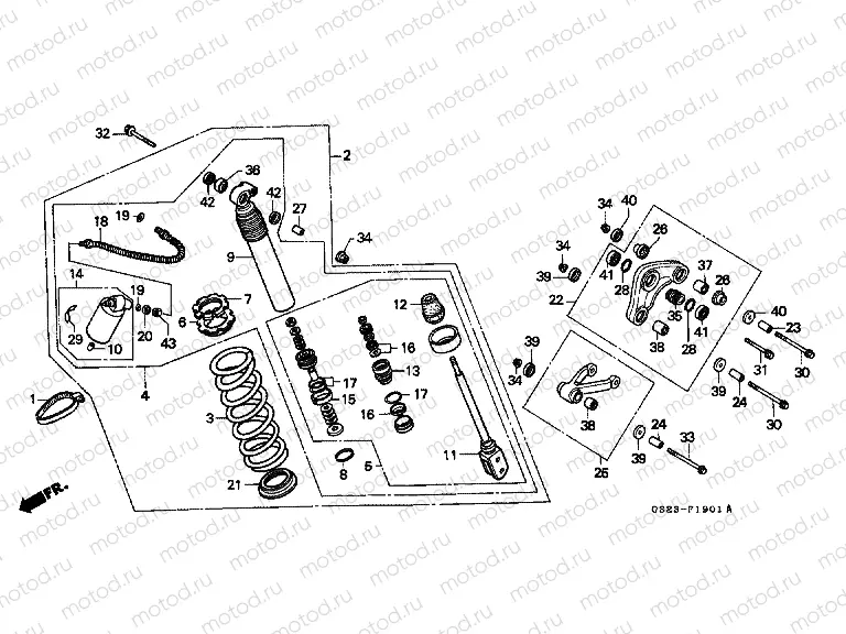 F-19-1 REAR SHOCK ABSORBER (CR80RN / RP / RR)