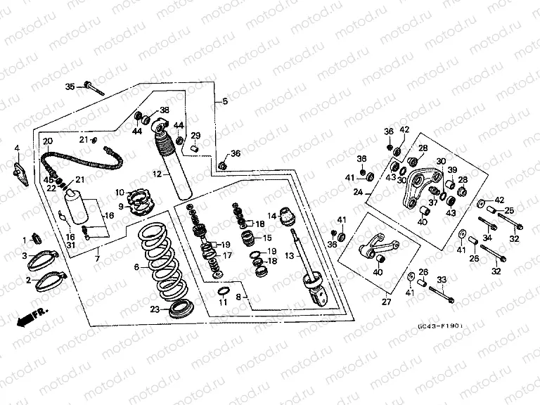 F-19-1 REAR SHOCK ABSORBER (RJ / RK)