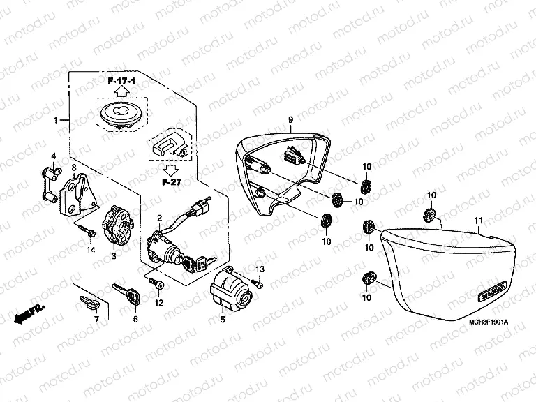 F-19-1 SIDE COVER (VTX1800C15 / 6/7/8)