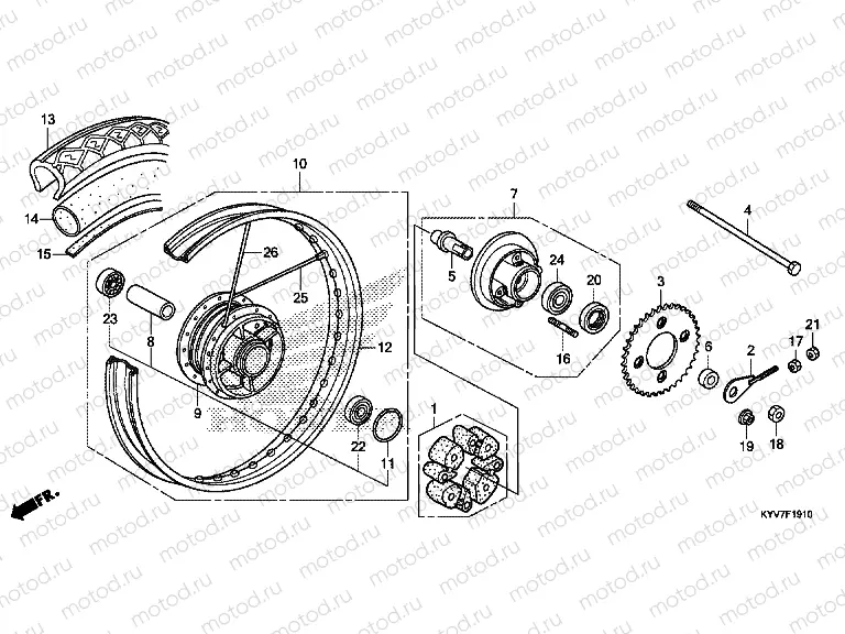 F-19-10 REAR WHEEL (NF1002WH)