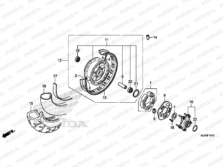 F-19-10 REAR WHEEL (VT750C / CA)