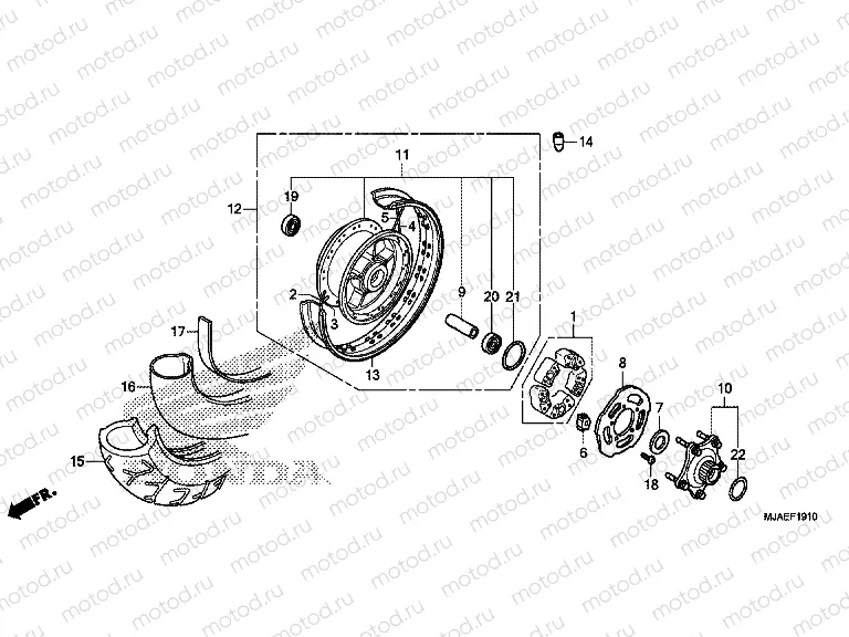 F-19-10 REAR WHEEL (VT750C2B / C)