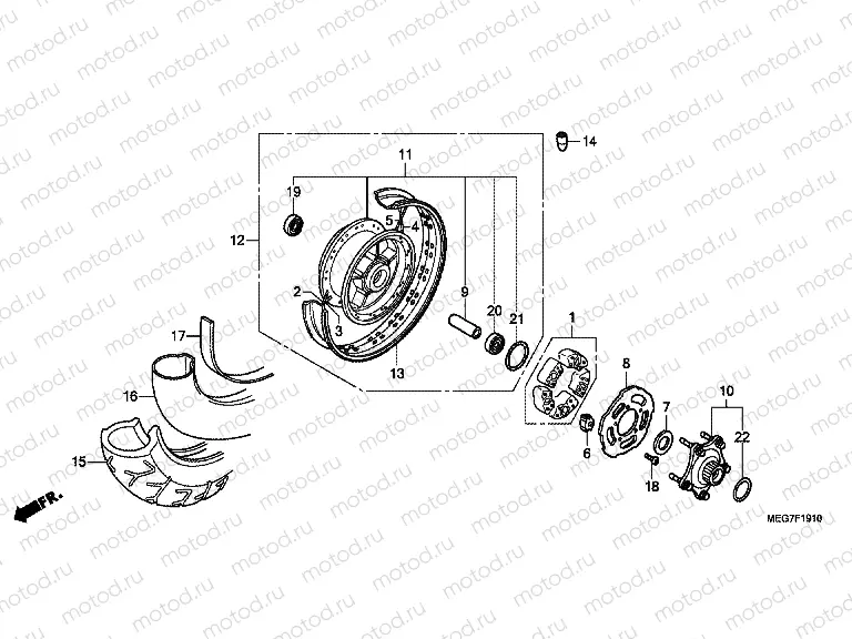 F-19-10 REAR WHEEL (VT750C2B / C / CA)