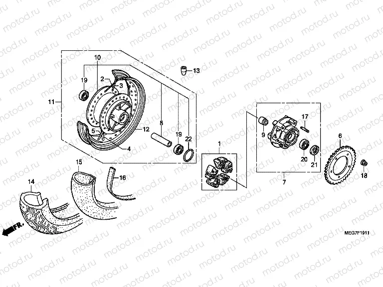F-19-11 REAR WHEEL (VT750S)