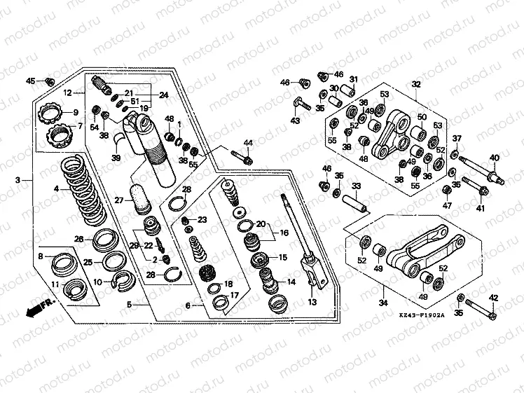 F-19-2 REAR SHOCK ABSORBER (CR125RS / RT)
