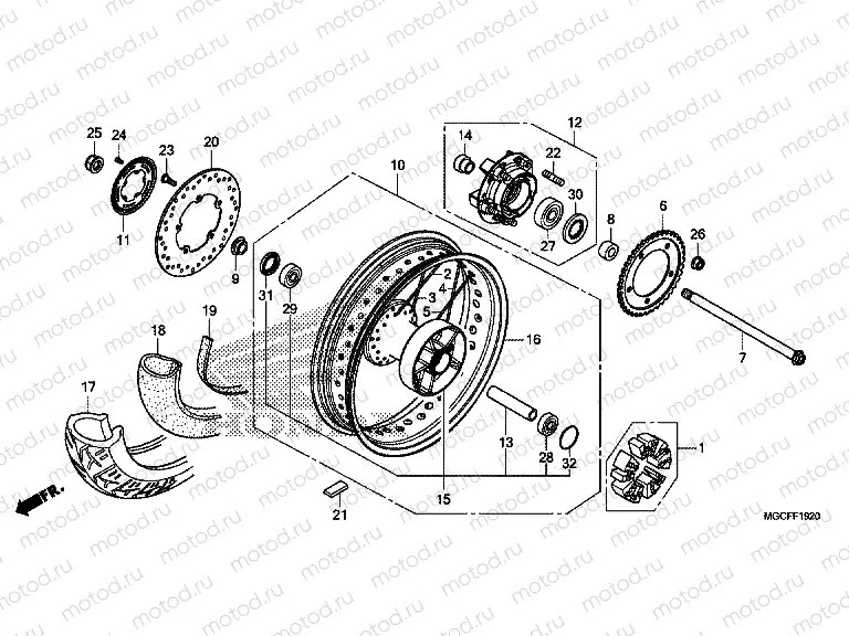 F-19-20 REAR WHEEL (CB1100CA)