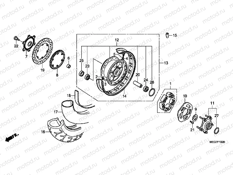 F-19-20 REAR WHEEL (VT750C2S / CS)