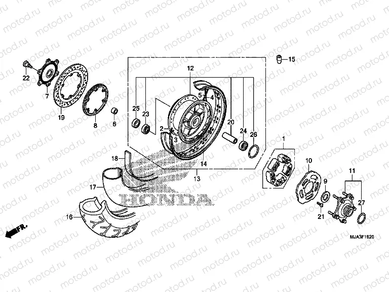 F-19-20 REAR WHEEL (VT750CS / C2S)