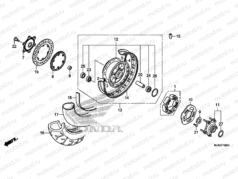 F-19-20 REAR WHEEL (VT750CS / C2S)