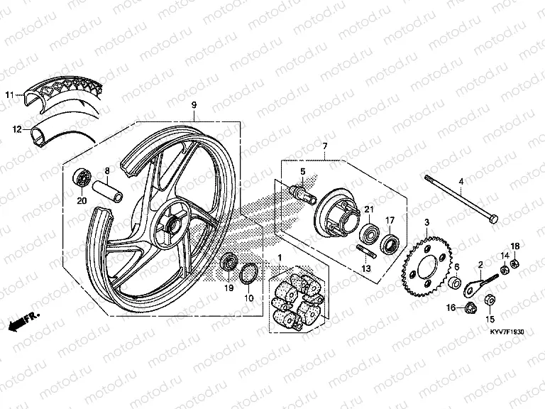 F-19-30 REAR WHEEL (NF1003WH)