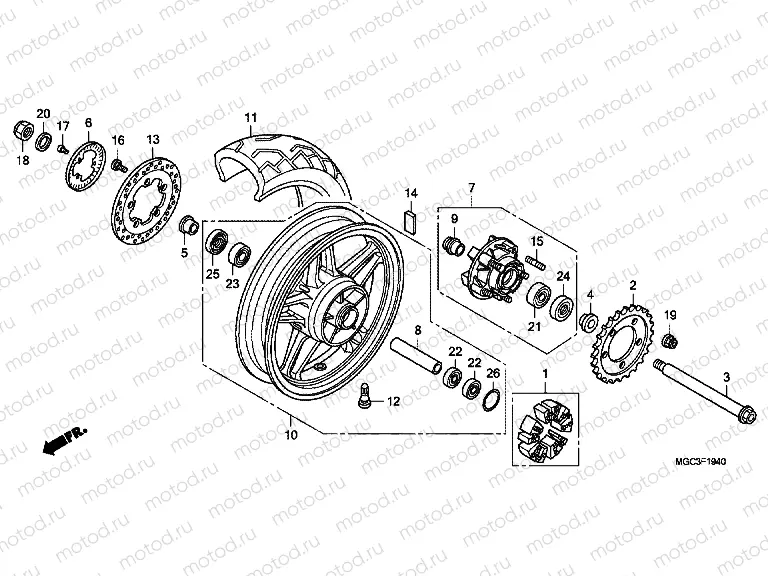 F-19-40 REAR WHEEL