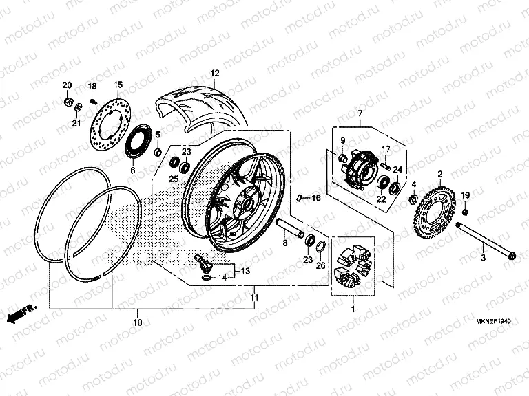 F-19-40 REAR WHEEL