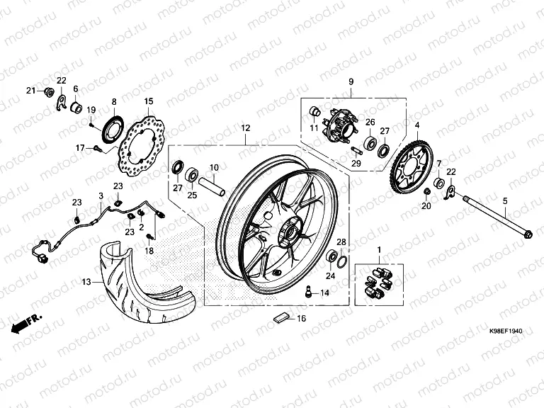 F-19-40 REAR WHEEL