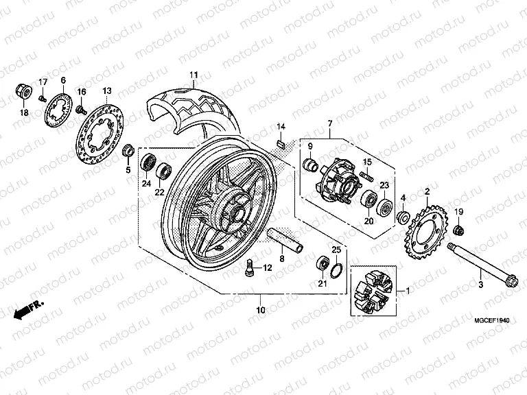 F-19-40 REAR WHEEL (MOLDED)
