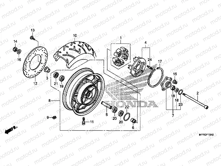 F-19-40 REAR WHEEL (VT1300CR)