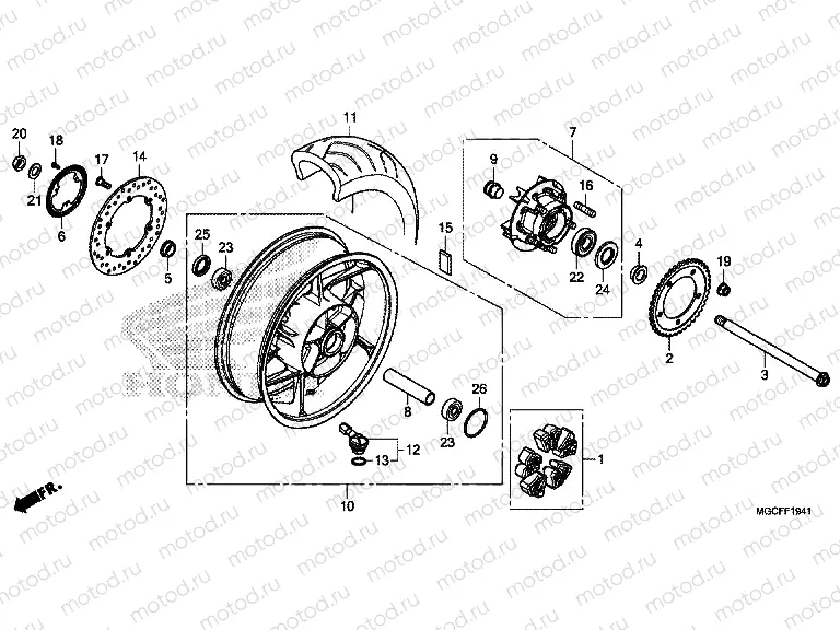 F-19-41 REAR WHEEL (CB1100NA/NAD)